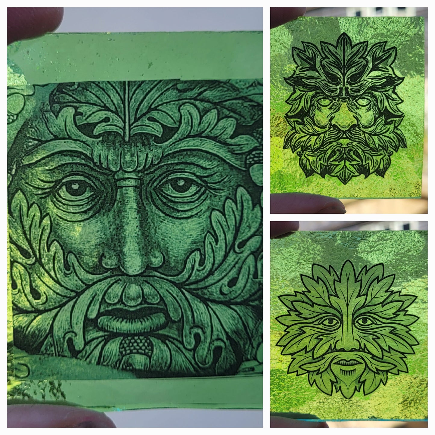 Green Man 3 pieces for stained glass