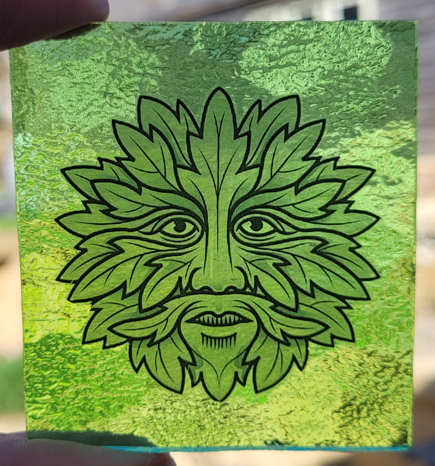 Green Man 3 pieces for stained glass