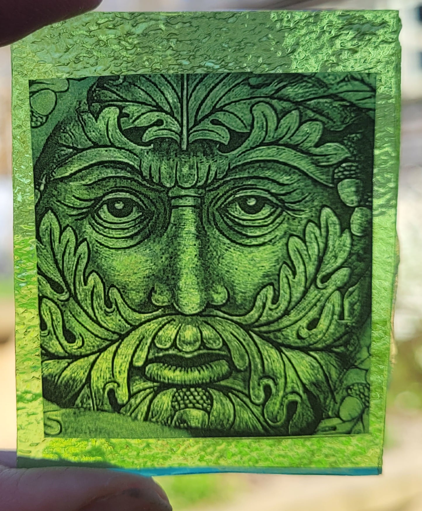 Green Man 3 pieces for stained glass