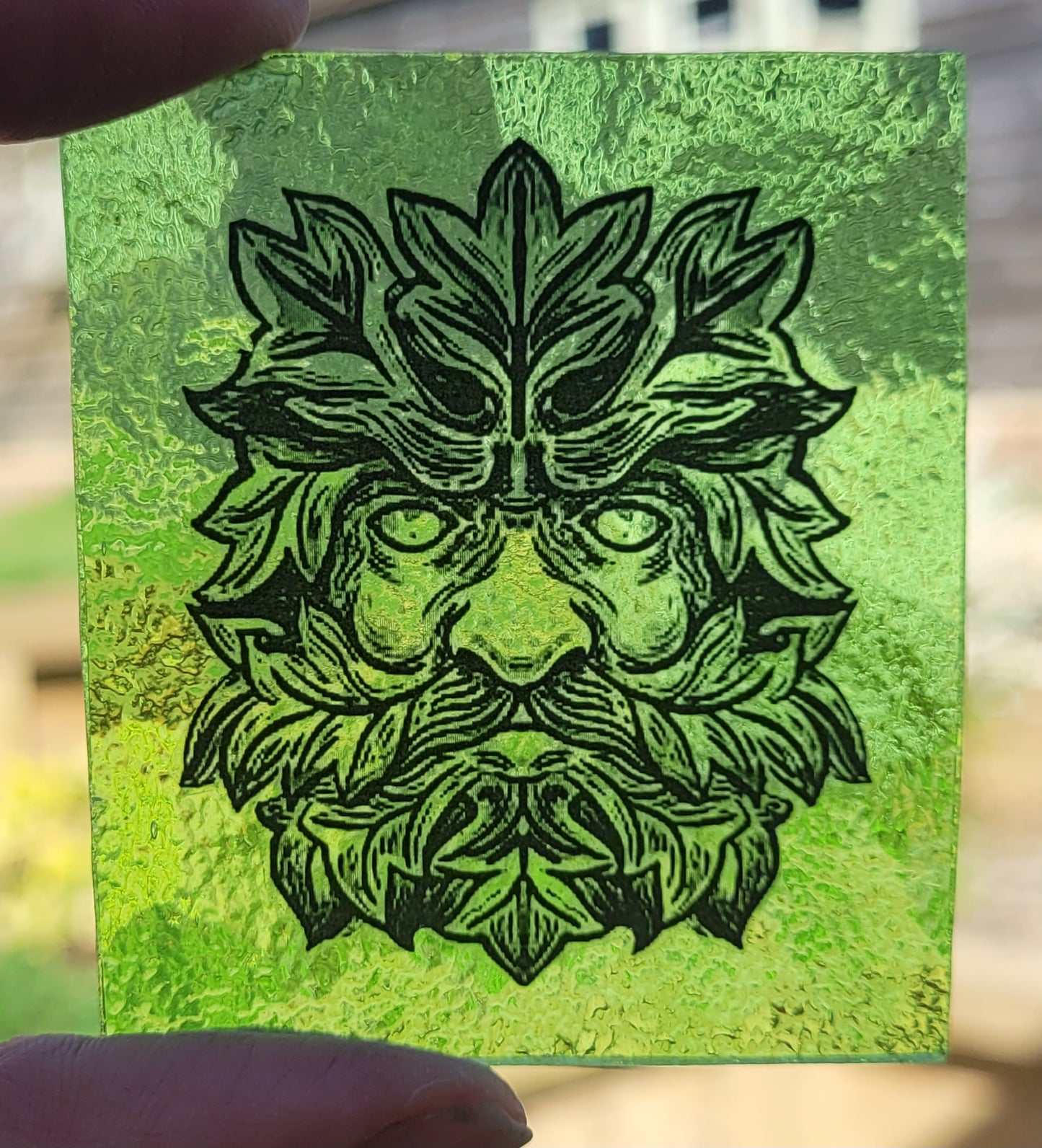 Green Man 3 pieces for stained glass