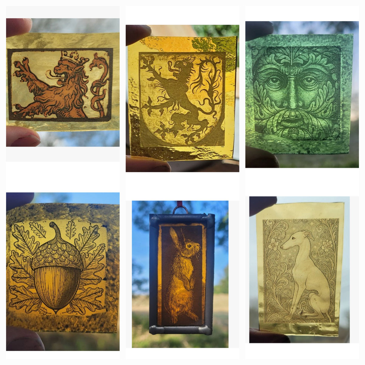 Stained glass 6 pieces LUCY