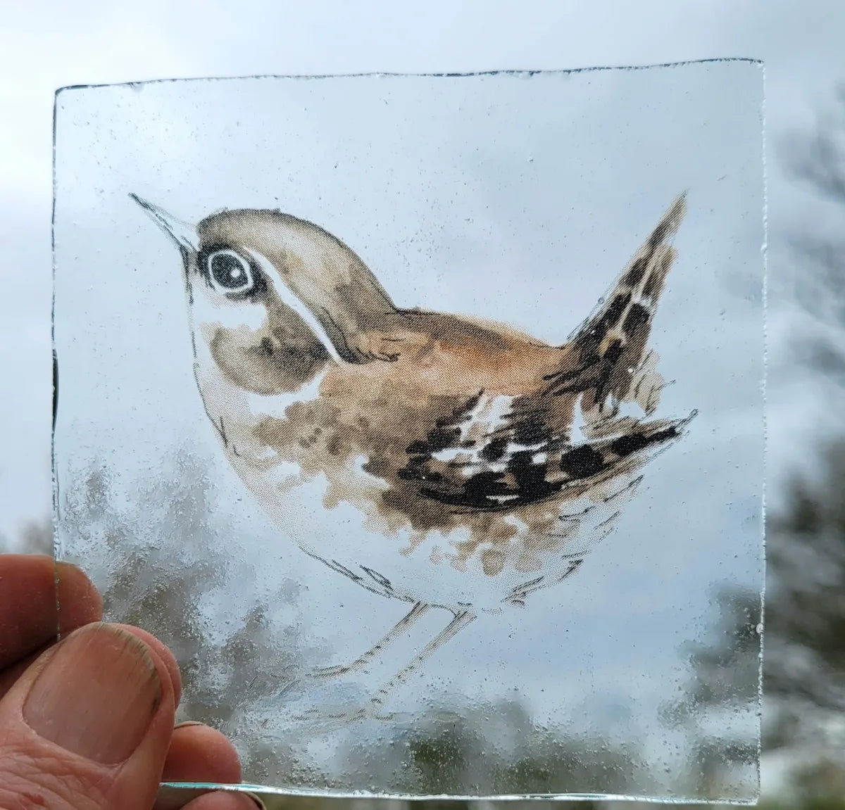 Wren bird kiln fired piece