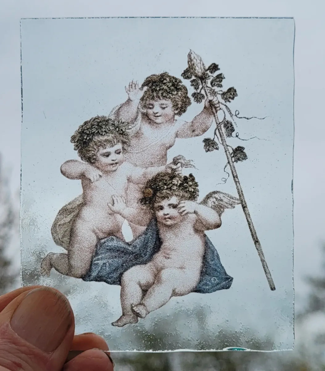 Angels / Cherubs kiln fired piece for stained glass