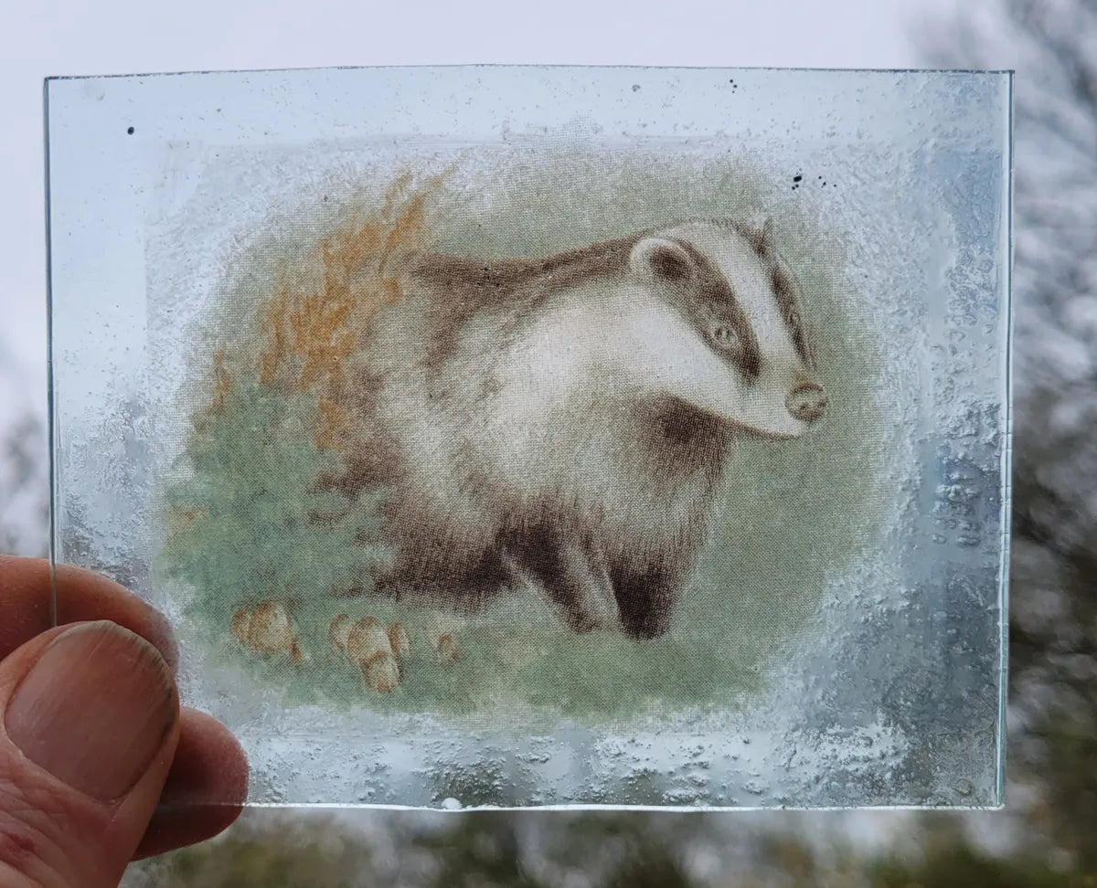 Badger kiln fired piece for stained glass