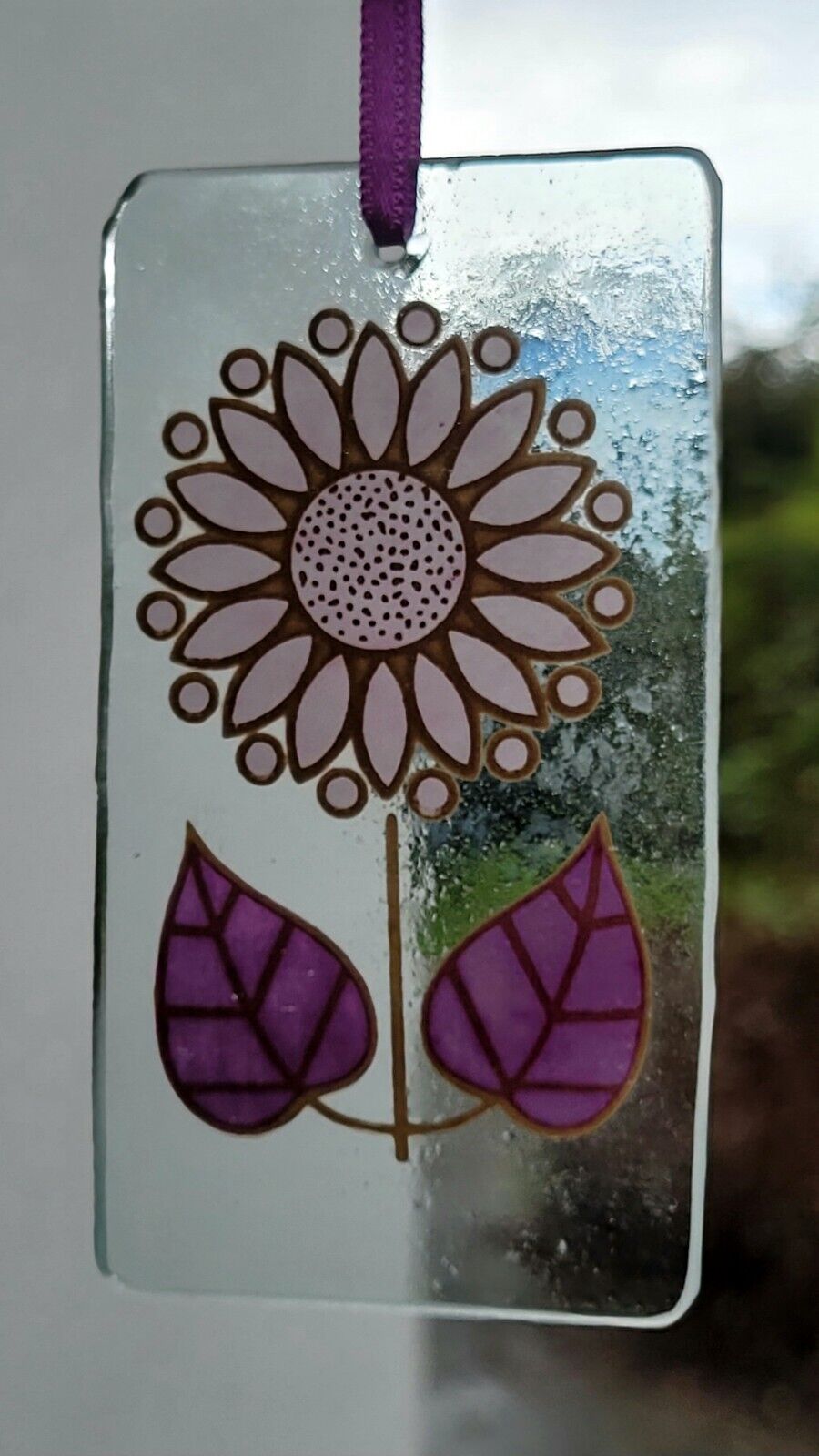 Flower retro Suncatcher lilac sun catcher stained glass