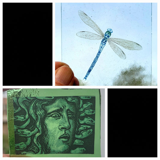 Dragonfly & Medusa 2 x pieces for stained glass