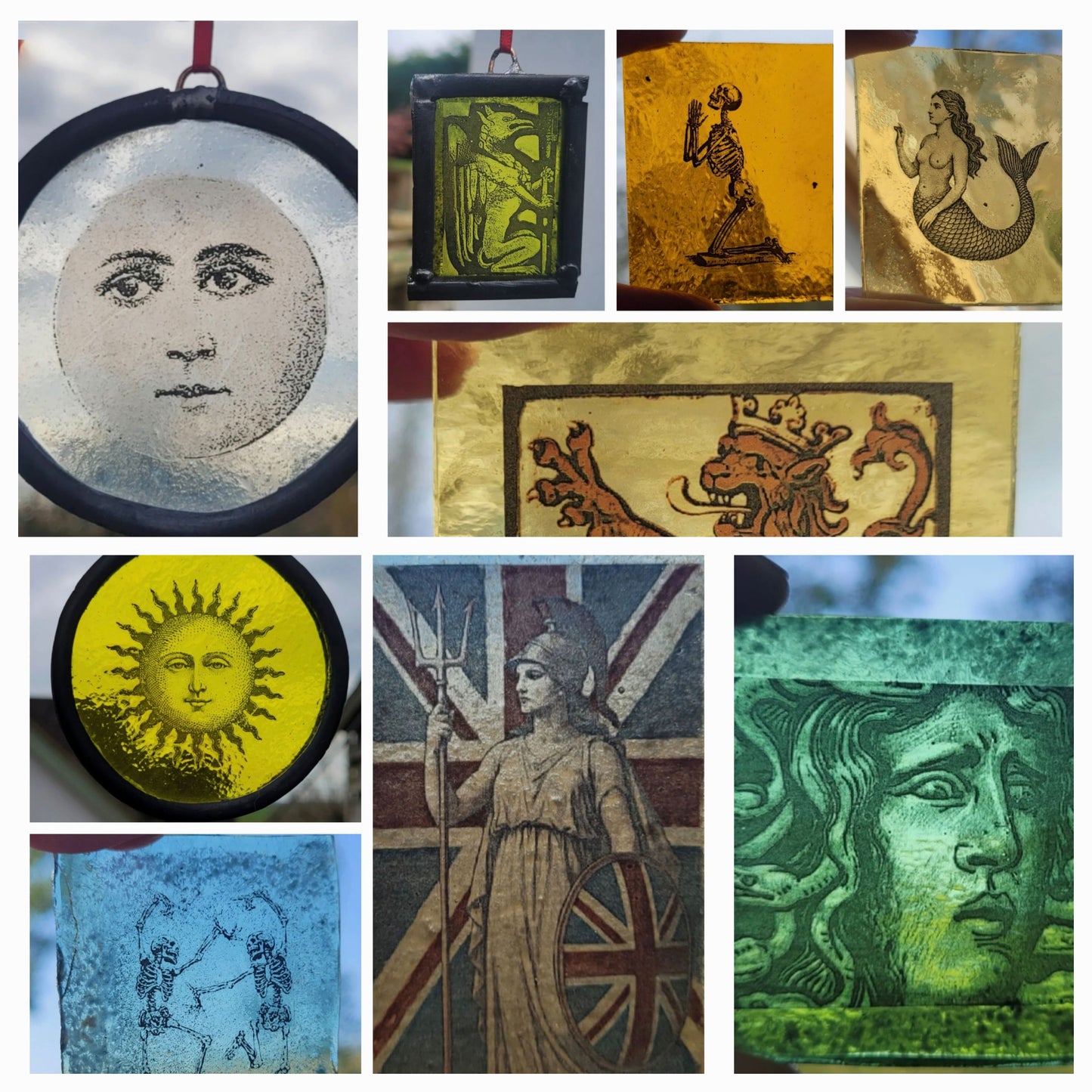 Stained glass pieces