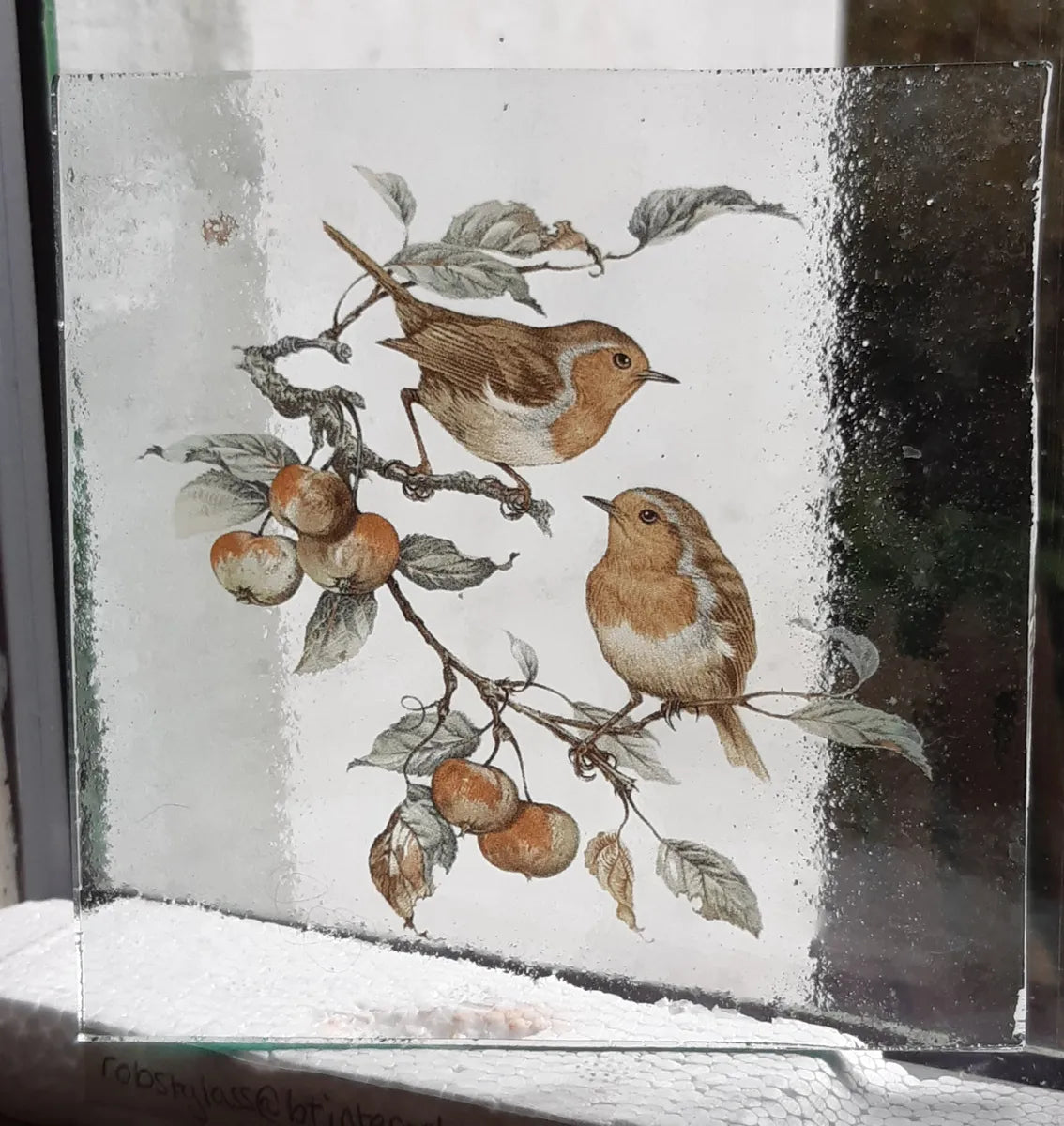 Robin birds for stained glass