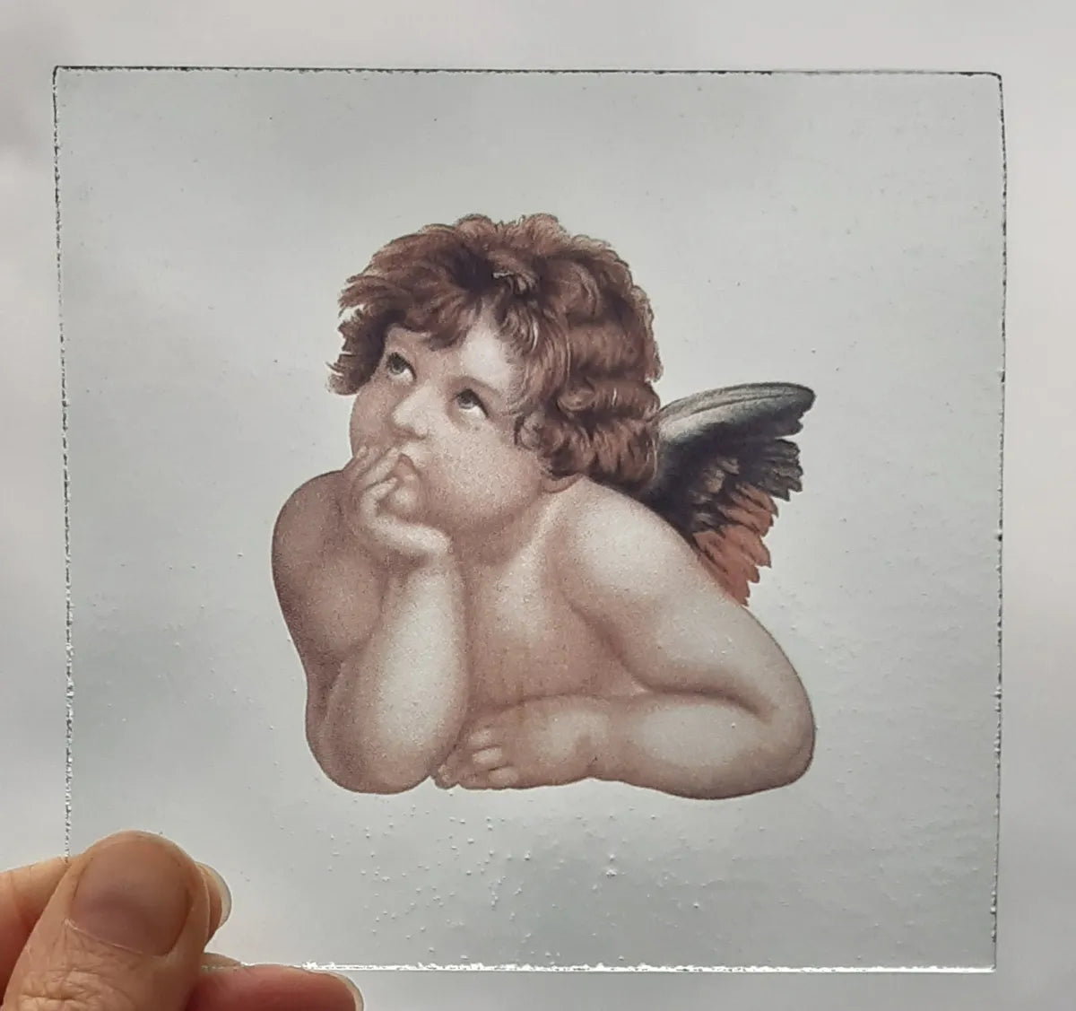 Angel / Cherub kiln fired piece for stained glass