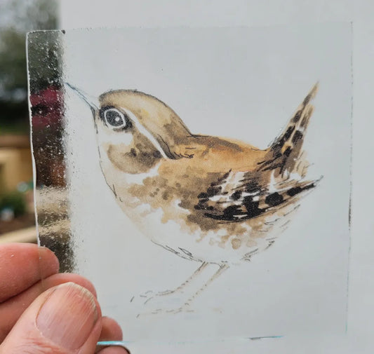 Wren bird kiln fired piece