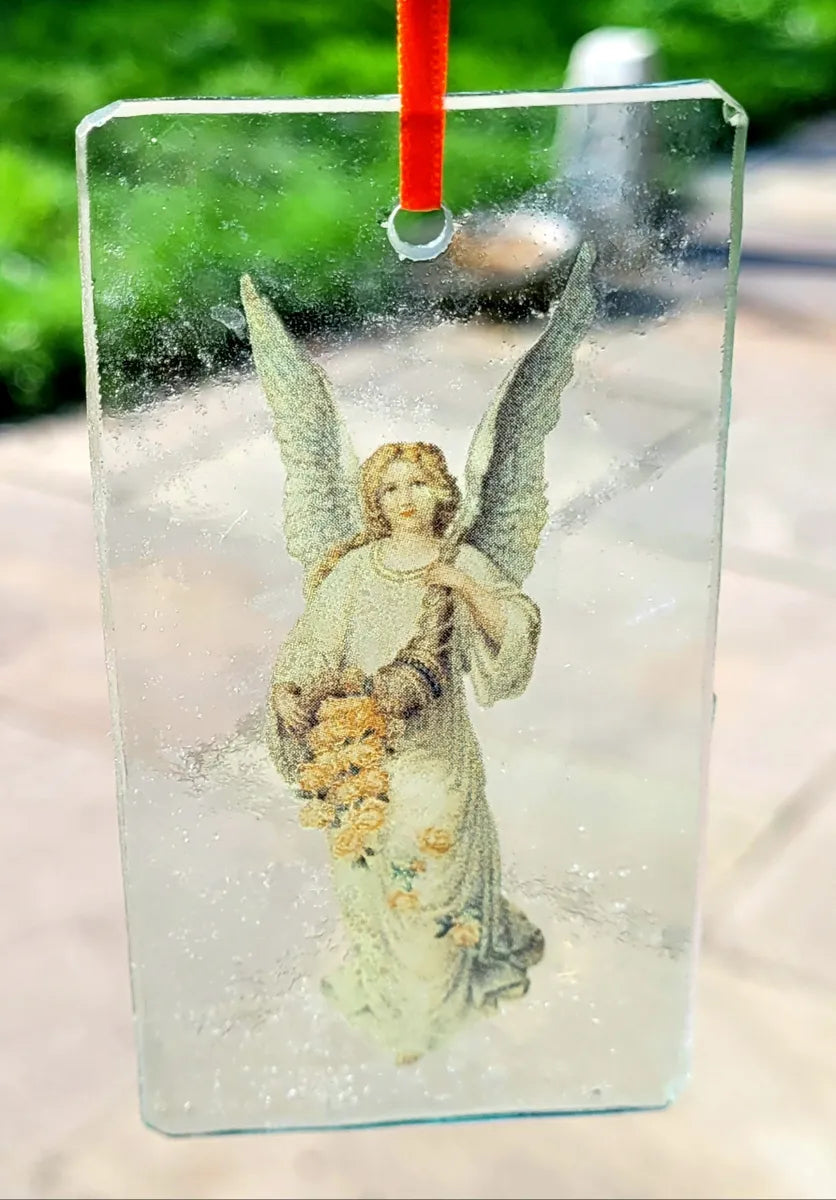 Angel Suncatcher Horn Of Plenty Archangel sun catcher stained glass