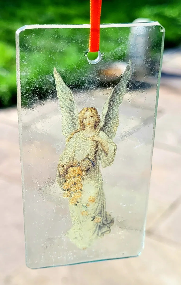 Angel Suncatcher Horn Of Plenty Archangel sun catcher stained glass