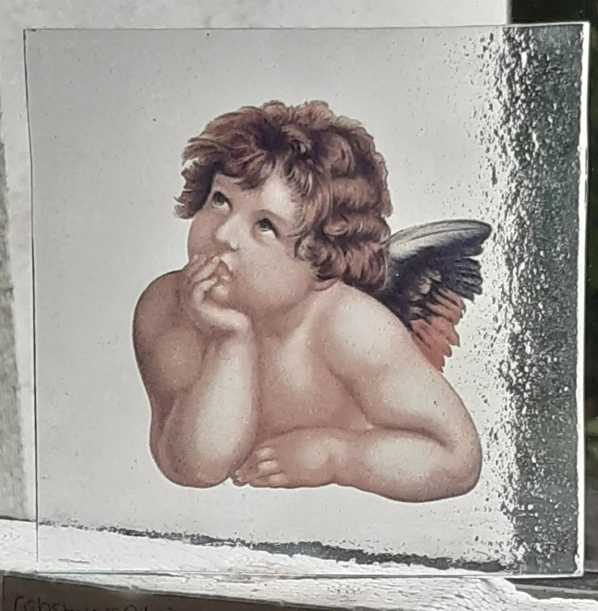 Angel / Cherub kiln fired piece for stained glass