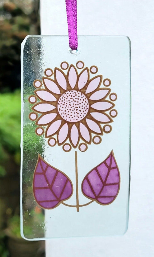 Flower retro Suncatcher lilac sun catcher stained glass