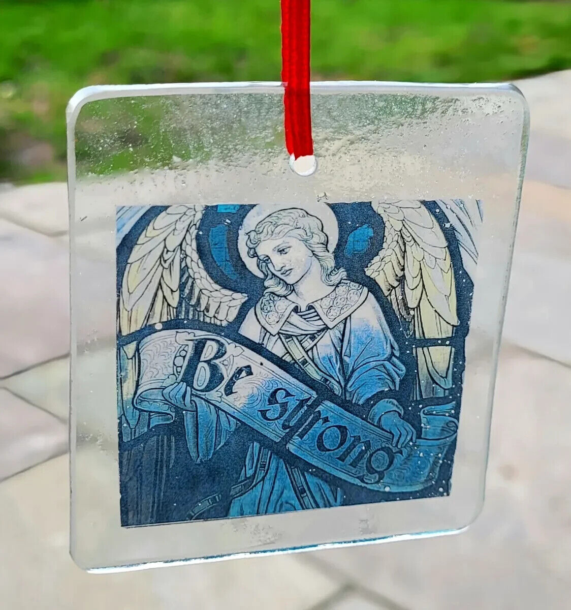 Angel Be Strong Sun catcher Archangel suncatcher stained glass