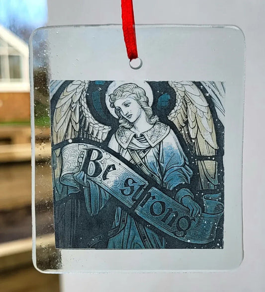 Angel Be Strong Sun catcher Archangel suncatcher stained glass