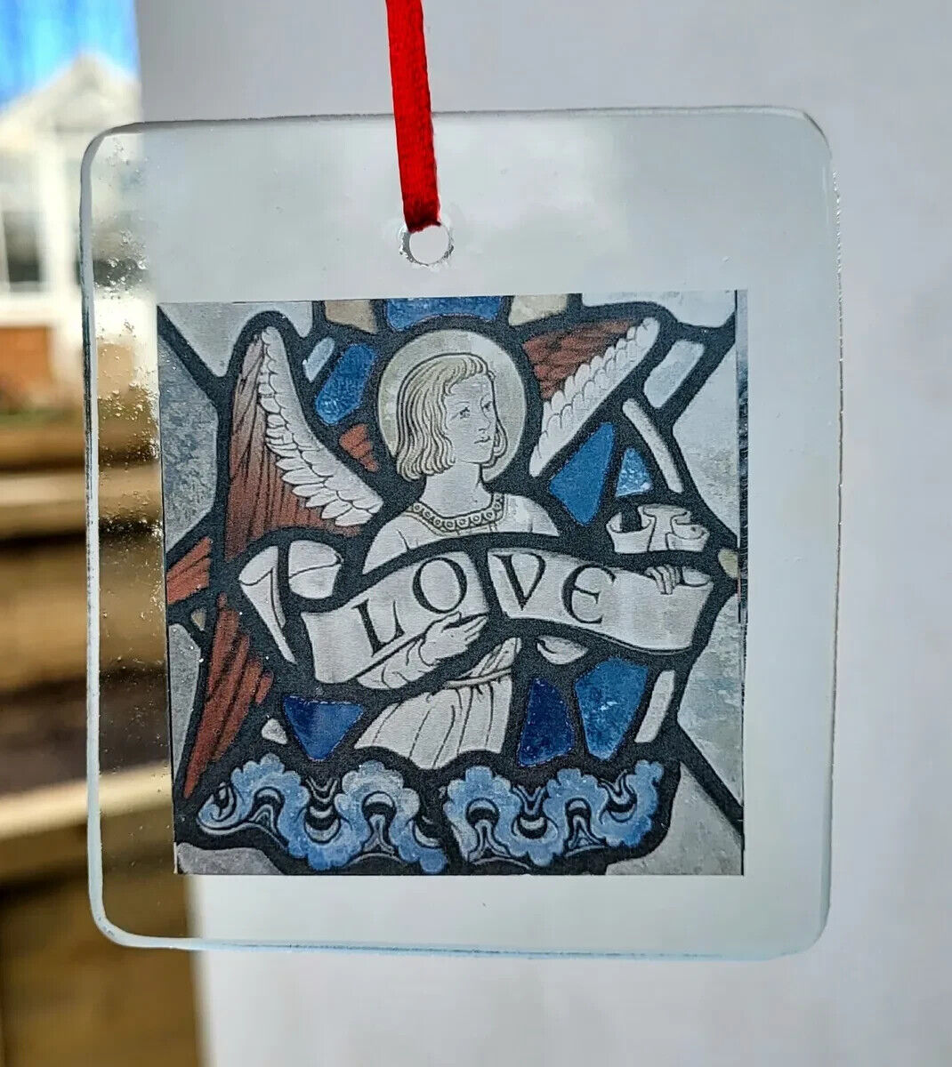 Angel Love Suncatcher Archangel sun catcher stained glass