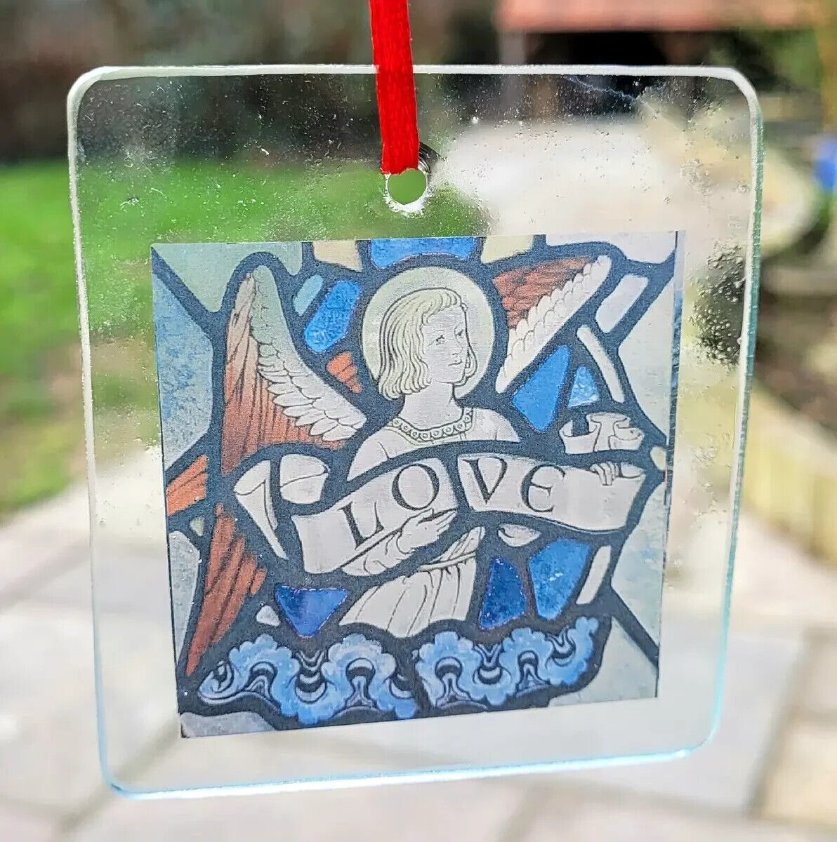 Angel Love Suncatcher Archangel sun catcher stained glass